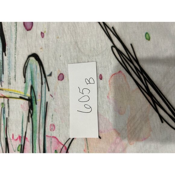 Impulse California Flamingo Print 3/4 Sleeve Top Sz Medium Scoop Neck Beach - Picture 9 of 10